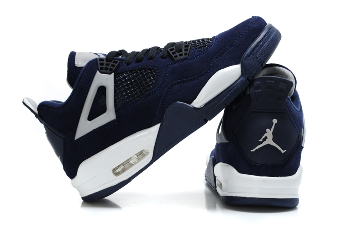 Air Jordan 4 Suede Dark Blue White Black