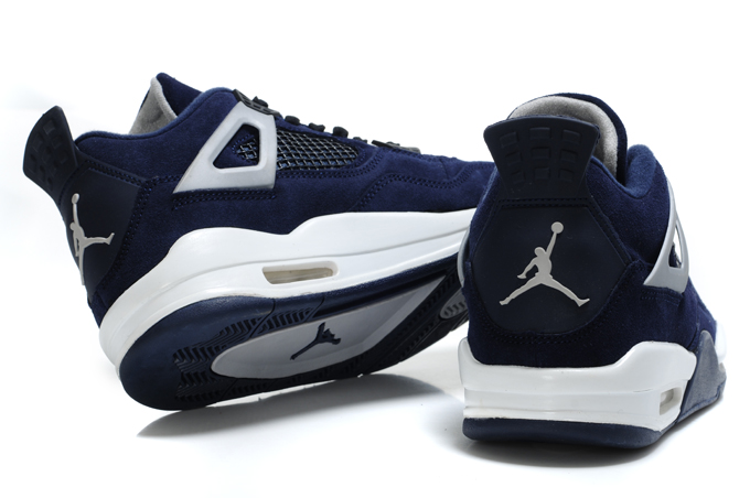 Air Jordan 4 Suede Dark Blue White Black