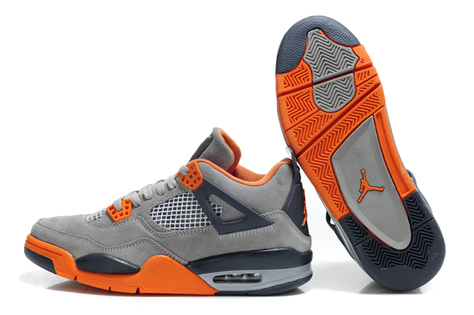 Air Jordan 4 Suede Grey Black Orange