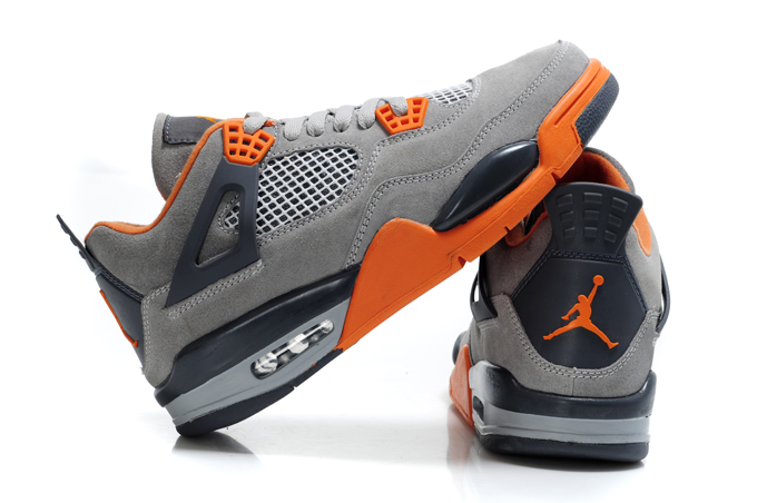 Air Jordan 4 Suede Grey Black Orange