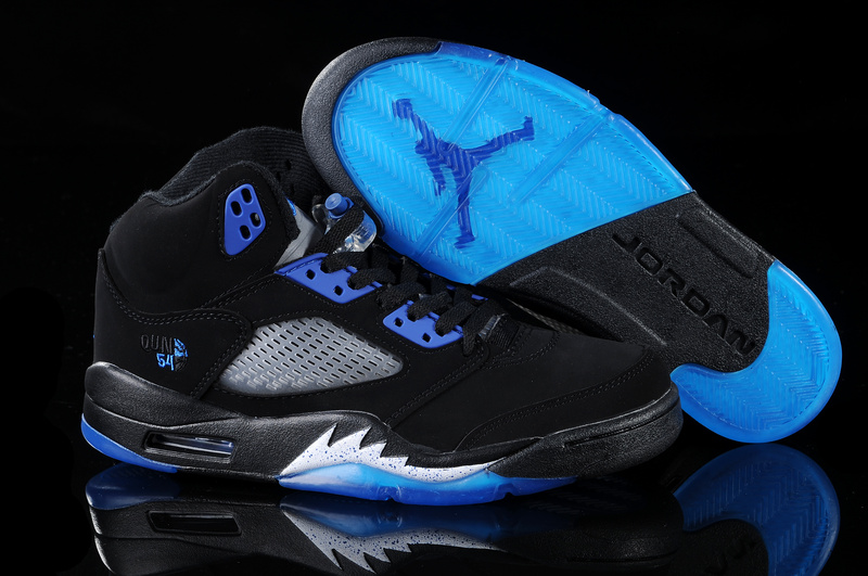 Air Jordan 5 Black Blue White - Click Image to Close