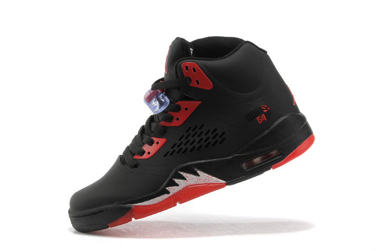 New Air Jordan 5 Black Fire Red Shoes