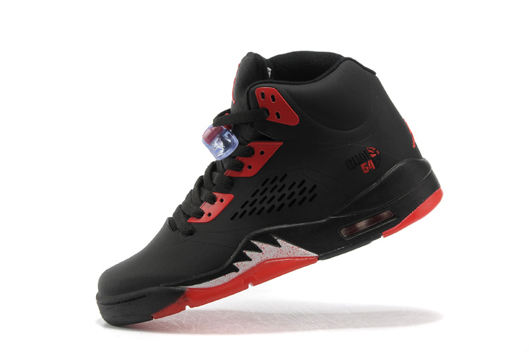 New Air Jordan 5 Black Fire Red Shoes For Womens