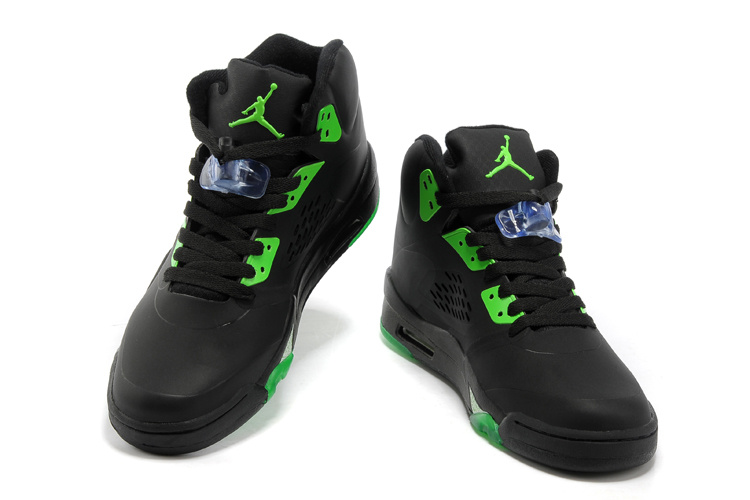 New Air Jordan 5 Black Green Shoes For Womens