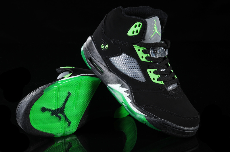 Air Jordan 5 Black Green White