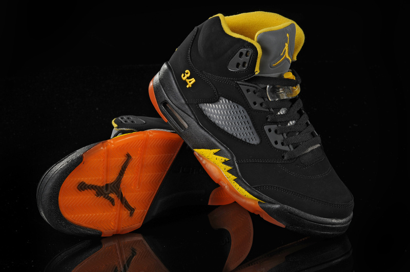 Air Jordan 5 Black Orange Yellow - Click Image to Close