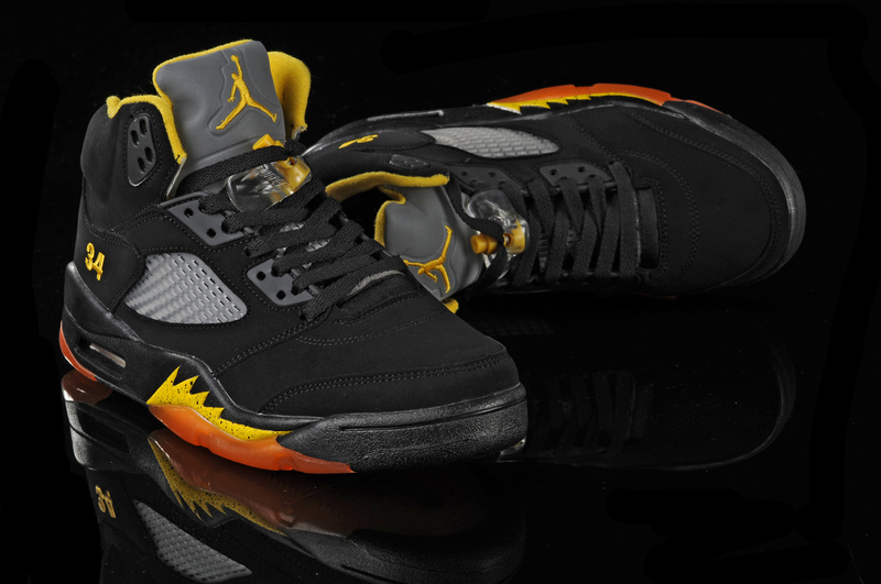 Air Jordan 5 Black Orange Yellow