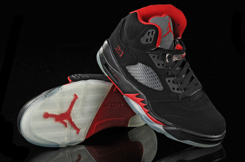 Air Jordan 5 Black White Red - Click Image to Close