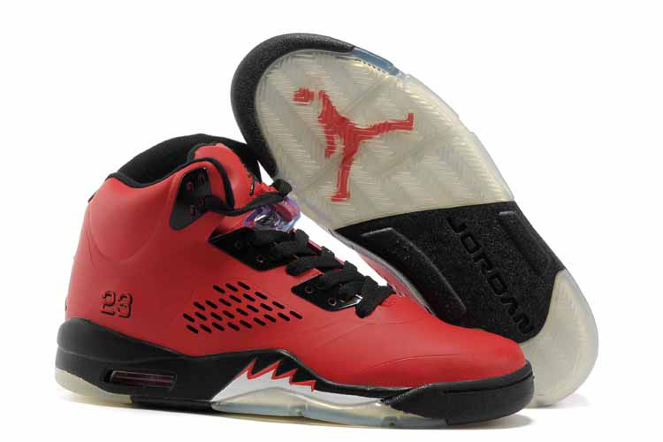 New Air Jordan 5 Red Black Shoes For Womens - Click Image to Close