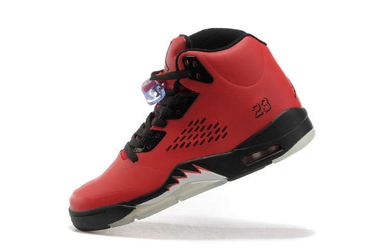 New Air Jordan 5 Red Black Shoes For Womens - Click Image to Close