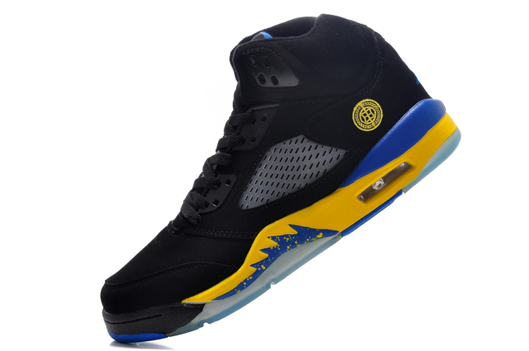 2016 Jordan 5 Black Fire Yellow Shoes