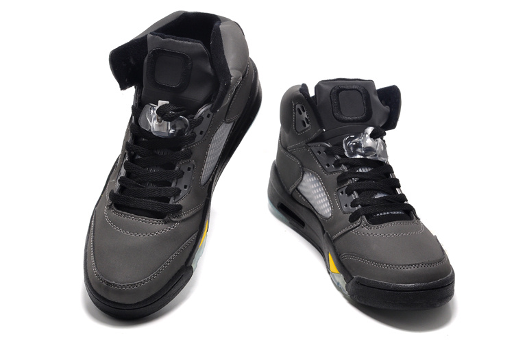 2016 Jordan 5 Grey Black Fire Yellow Shoes - Click Image to Close