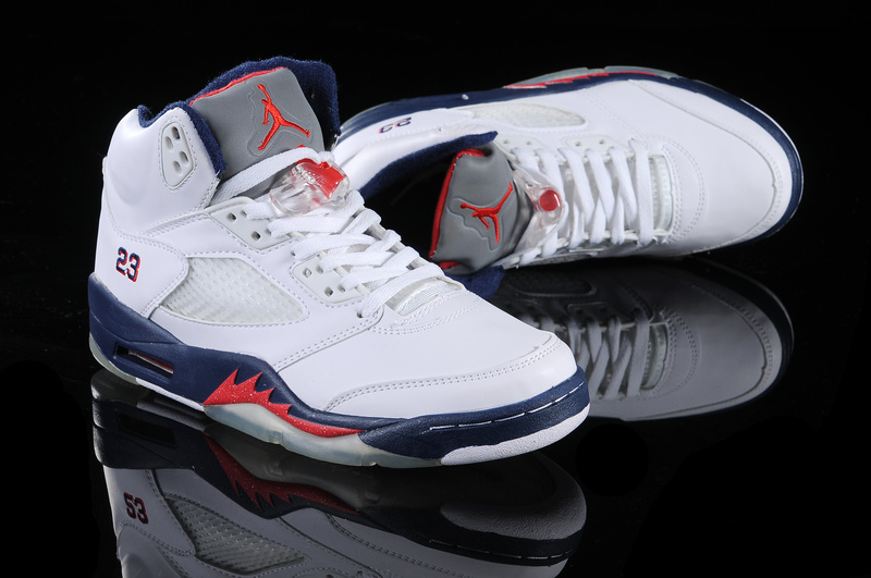 Air Jordan 5 White Blue White - Click Image to Close