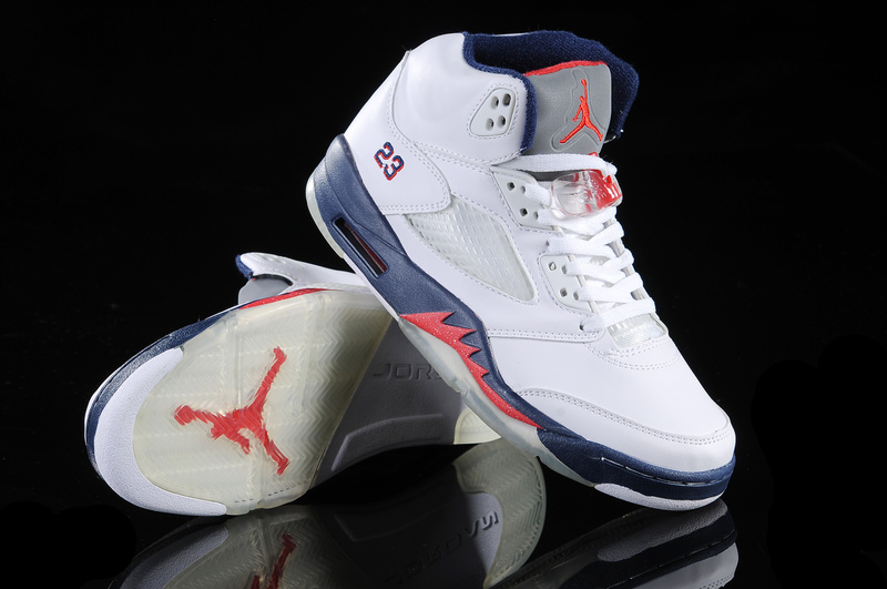 Air Jordan 5 White Blue White - Click Image to Close