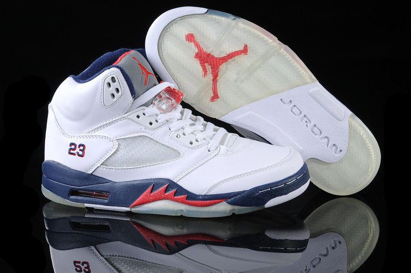 Air Jordan 5 White Blue White - Click Image to Close