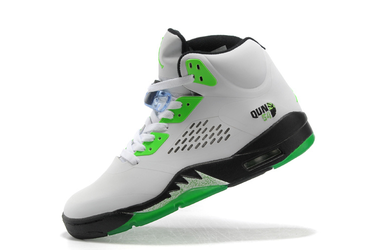 New Air Jordan 5 White Green Black Shoes