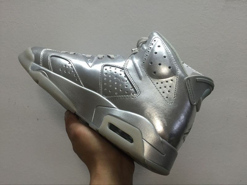 2016 Air Jordan 6 All Silver For Women - Click Image to Close