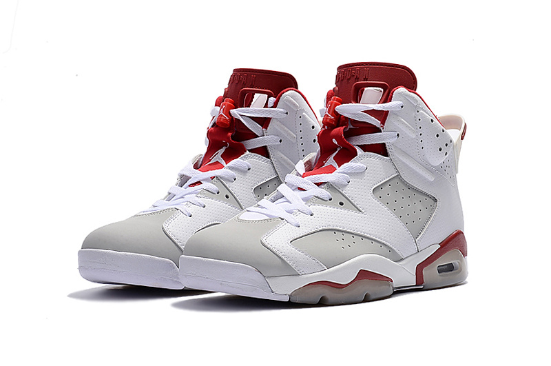 2017 Retro Jordan 6 Alternate White Grey Red Shoes