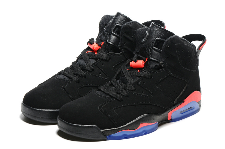 2016 Retro Air Jordan 6 Retro Black Red Blue Sole Shoes