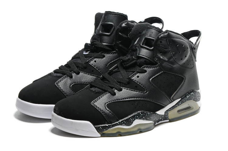 2016 Retro Air Jordan 6 Retro Black White Transparent Sole Shoes