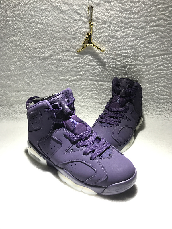 2017 Retro Jordan 6 GS Purple Black Shoes