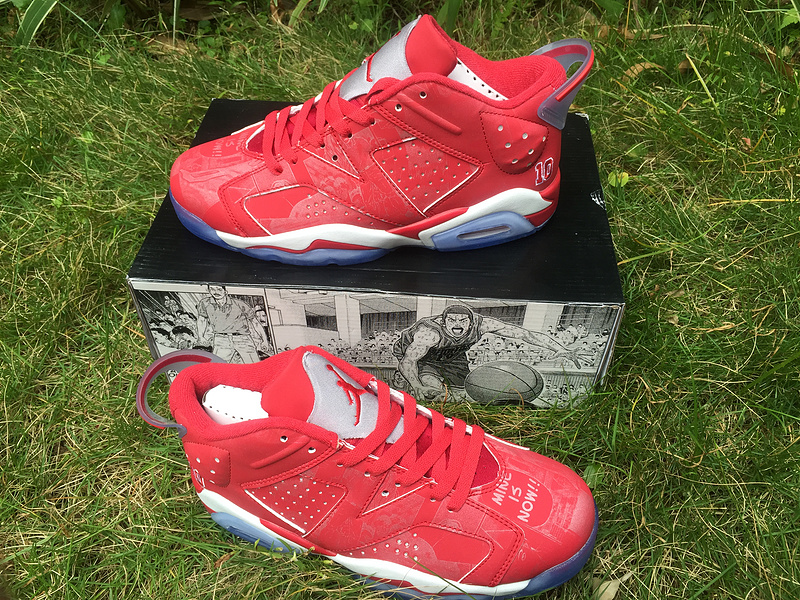 2017 Retro Jordan 6 Low Red White Blue Sole Shoes