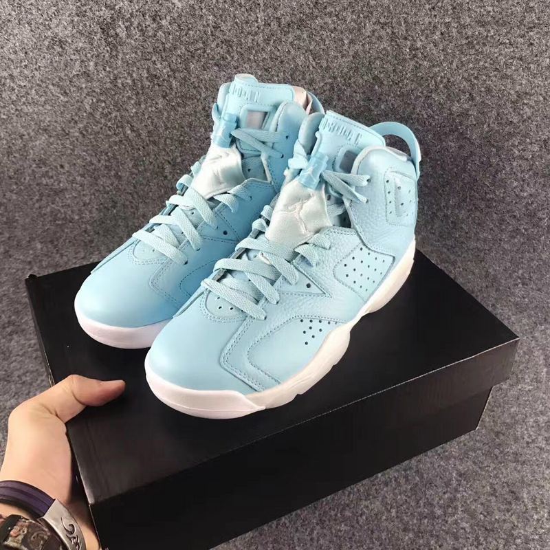 2017 Women Jordan 6 Norht Carolina Blue Shoes - Click Image to Close