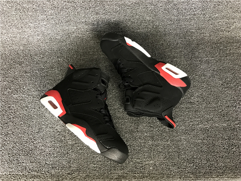 2016 Jordan 6 Retro Black Red Shoes For Kids - Click Image to Close