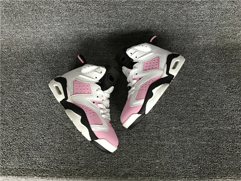 2016 Jordan 6 Retro Pink White Black Shoes For Kids - Click Image to Close