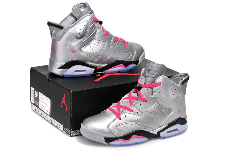 2015 New Air Jordans 6 Retro Silver Pink
