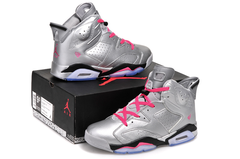 2015 New Air Jordans 6 Retro Silver Pink - Click Image to Close