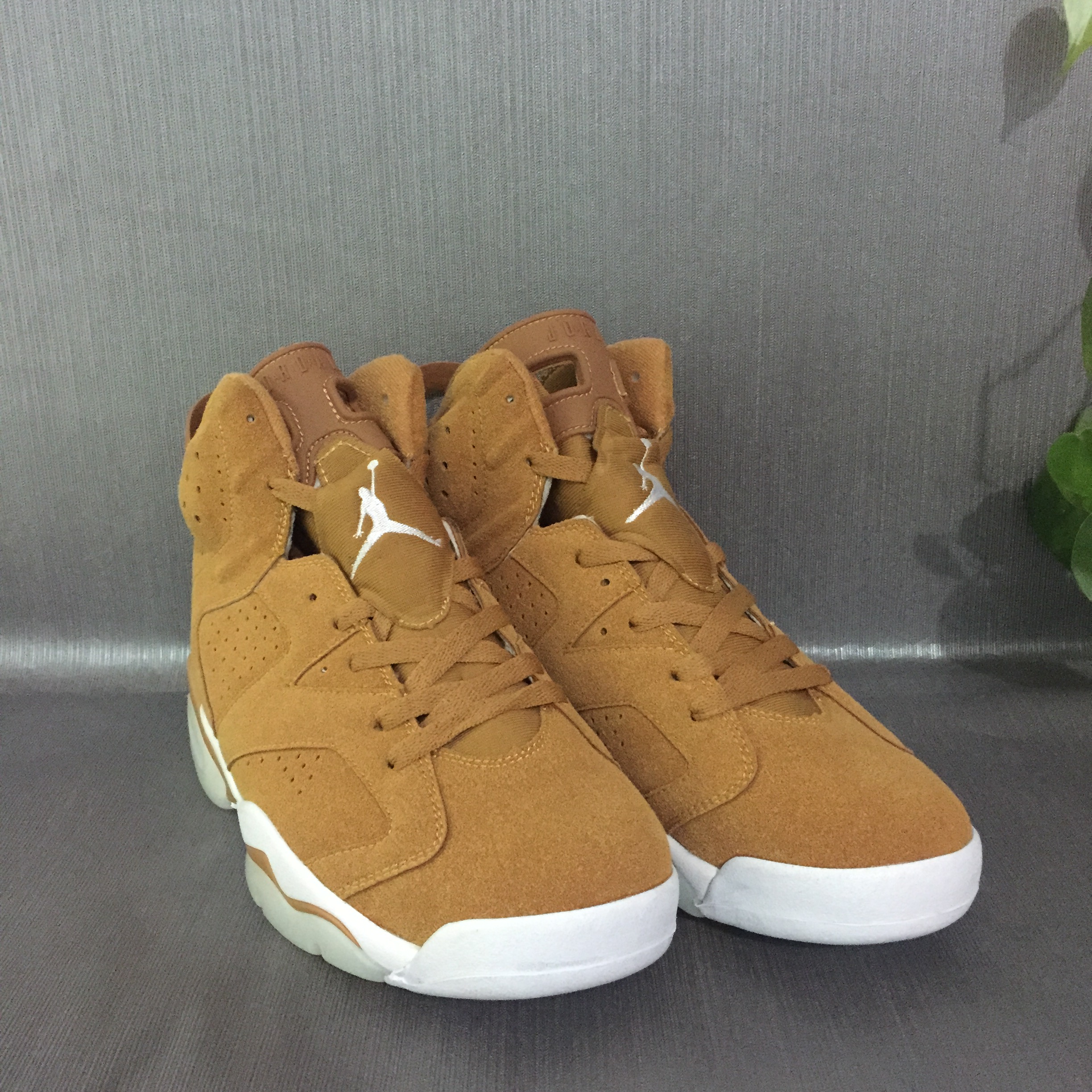 New Air Jordan 6 Retro Wheat Yellow White Shoes - Click Image to Close