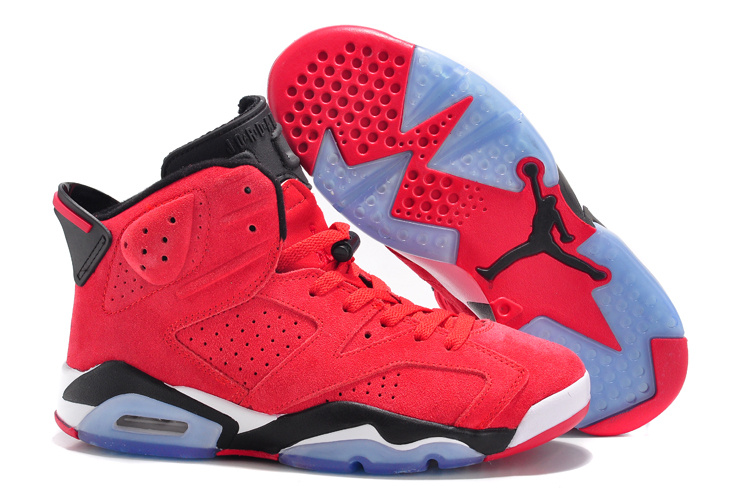 2015 Air Jordan 6 Suede Red Black Lover Shoes - Click Image to Close