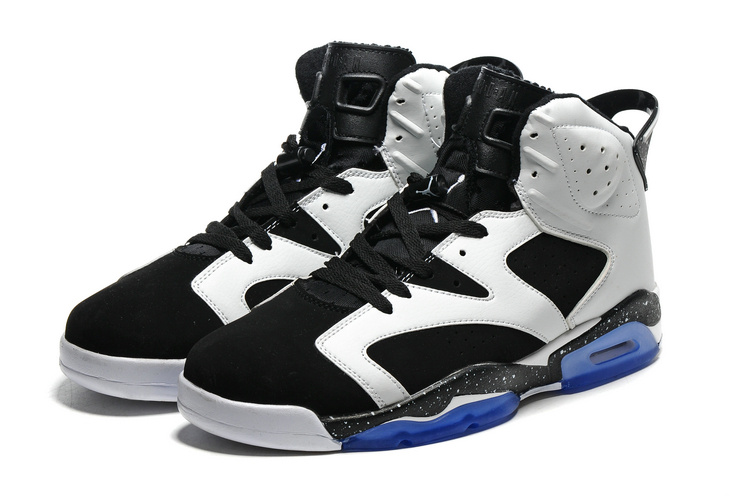 2016 Retro Air Jordan 6 Retro White Black Blue Sole Shoes