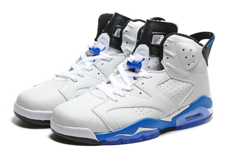 2016 Retro Air Jordan 6 Retro White Blue Sole Shoes - Click Image to Close