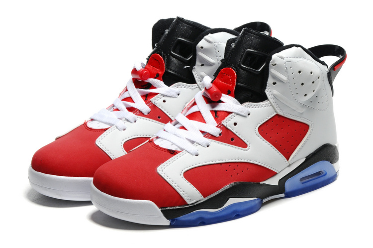 2016 Retro Air Jordan 6 Retro White Red Black Blue Sole Shoes