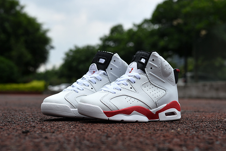 2016 Jordan 6 Retro White Red Shoes For Kids - Click Image to Close