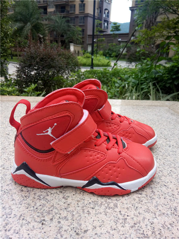 2016 Jordan 7 Retro Red Black White Shoes For Kids