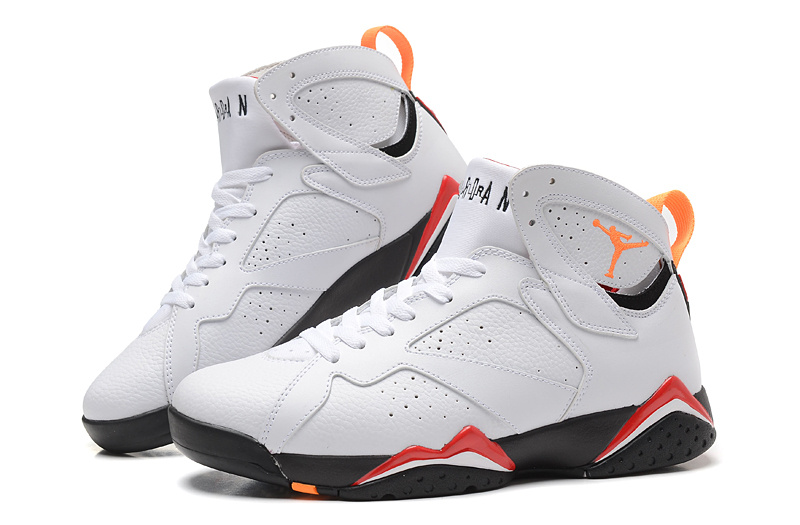 New White Orange Red Air Jordans 7 Retro