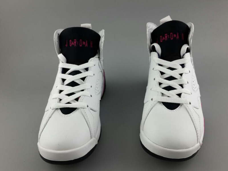 2015 New Women Jordans 7 White Red Black