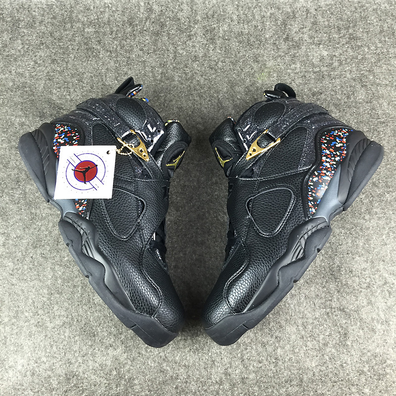2016 Air Jordan 8 Retro Black Gold Shoes