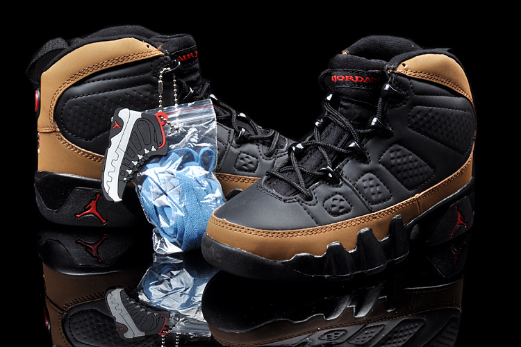 New Air Jordan 9 Black Brown For Kids - Click Image to Close