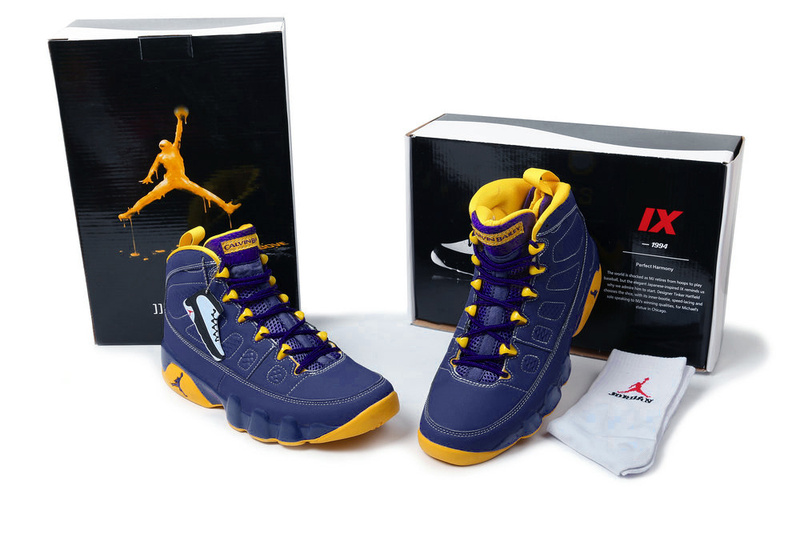 New 2012 Air Jordan 9 Hardcover Blue Yellow Shoes - Click Image to Close