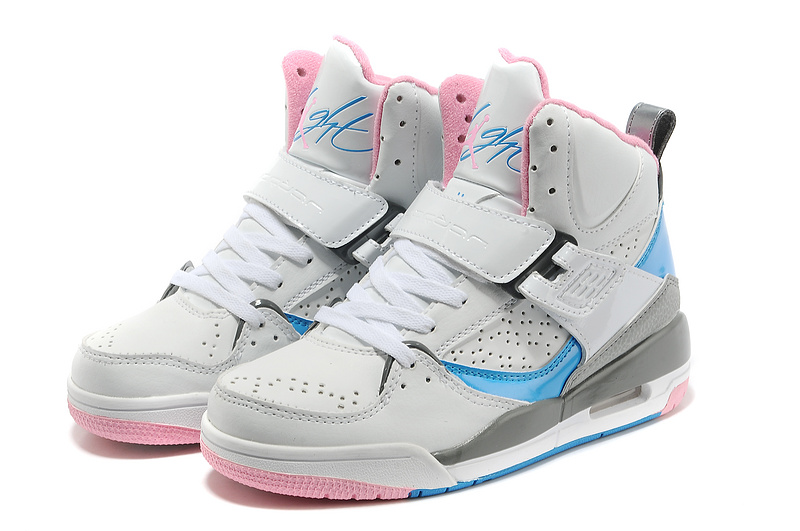 Air Jordan Flight 4.5 Grey Pink Blue Shoes - Click Image to Close