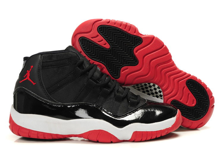 Air Jordan Retro 11 Black White Red - Click Image to Close