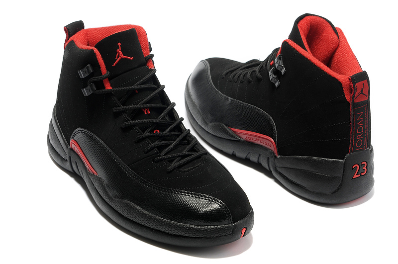 Air Jordan Retro 12 Black Red Shoes 
