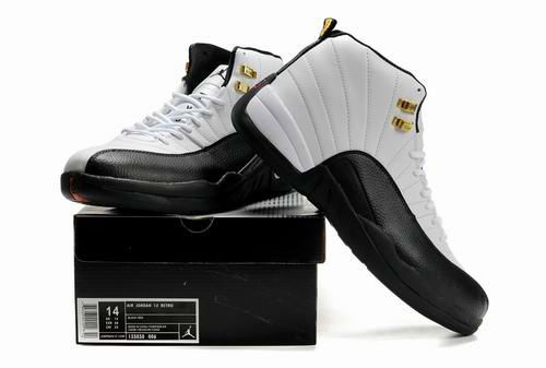 New Air Jordan Retro 12 White Black Shoes