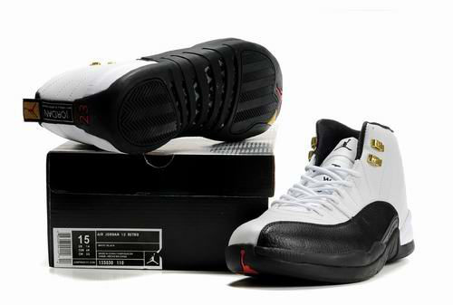New Air Jordan Retro 12 White Black Shoes