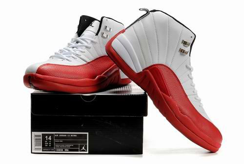 New Air Jordan Retro 12 White Red Shoes