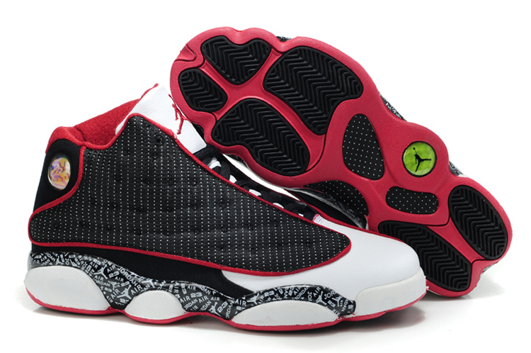 New Air Jordan Retro 13 Black White Red Shoes